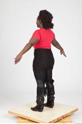 Whole Body Woman Black Casual Chubby Studio photo references